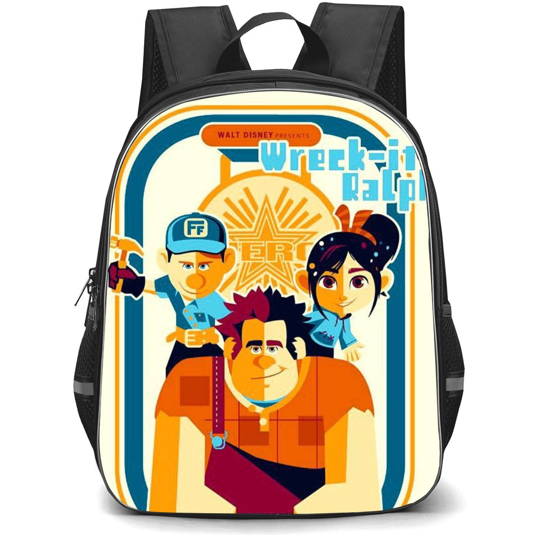 Wreck It Ralph Backpack StudentPack - Wreck It Ralph Movie Retro Illustration Art Poster