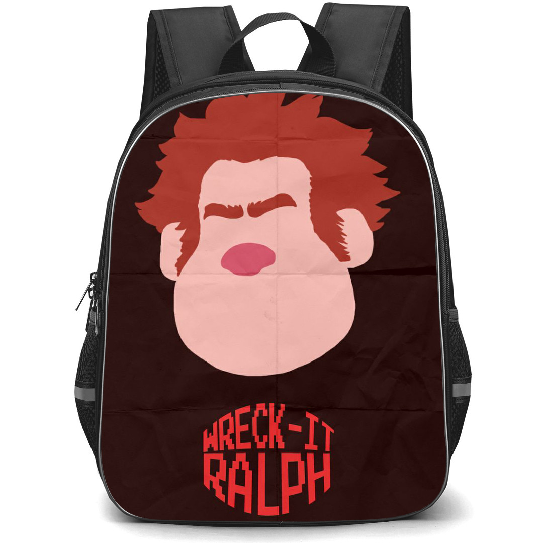 Wreck It Ralph Backpack StudentPack - Wreck It Ralph Minimalist Avatar On Red Background