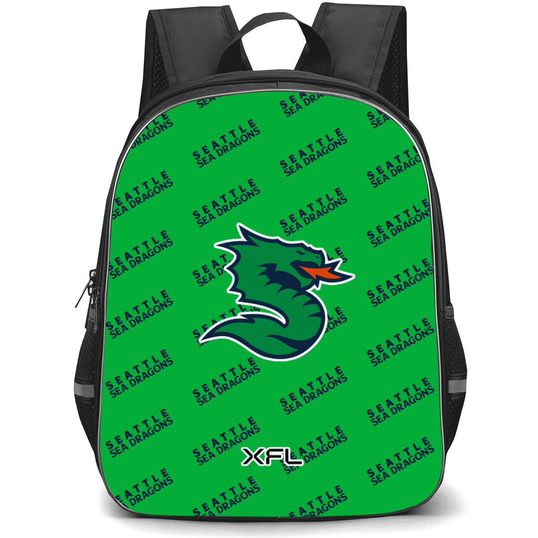 XFL Seattle Sea Dragons Backpack StudentPack - Seattle Sea Dragons Medley Monogram Wordmark