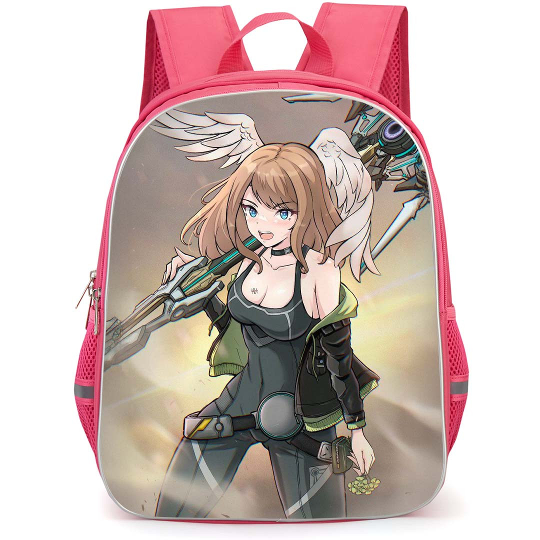 Xenoblade Eunie Backpack StudentPack - Xenoblade Eunie Holding Arm Anime Art Poster