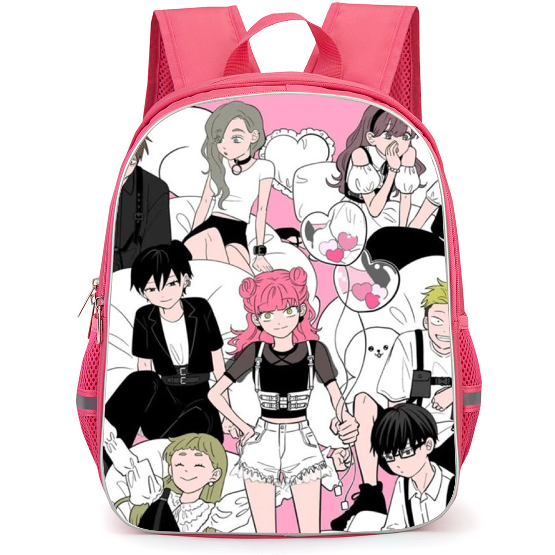 You and I Are Polar Opposites Backpack School Bag StudentPack - You and I Are Polar Opposites Characters Portrait Pink Collage