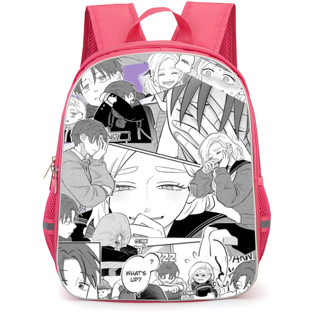You and I Are Polar Opposites Backpack School Bag StudentPack - Shino Azuma And Shuuji Taira Comic Collage Poster