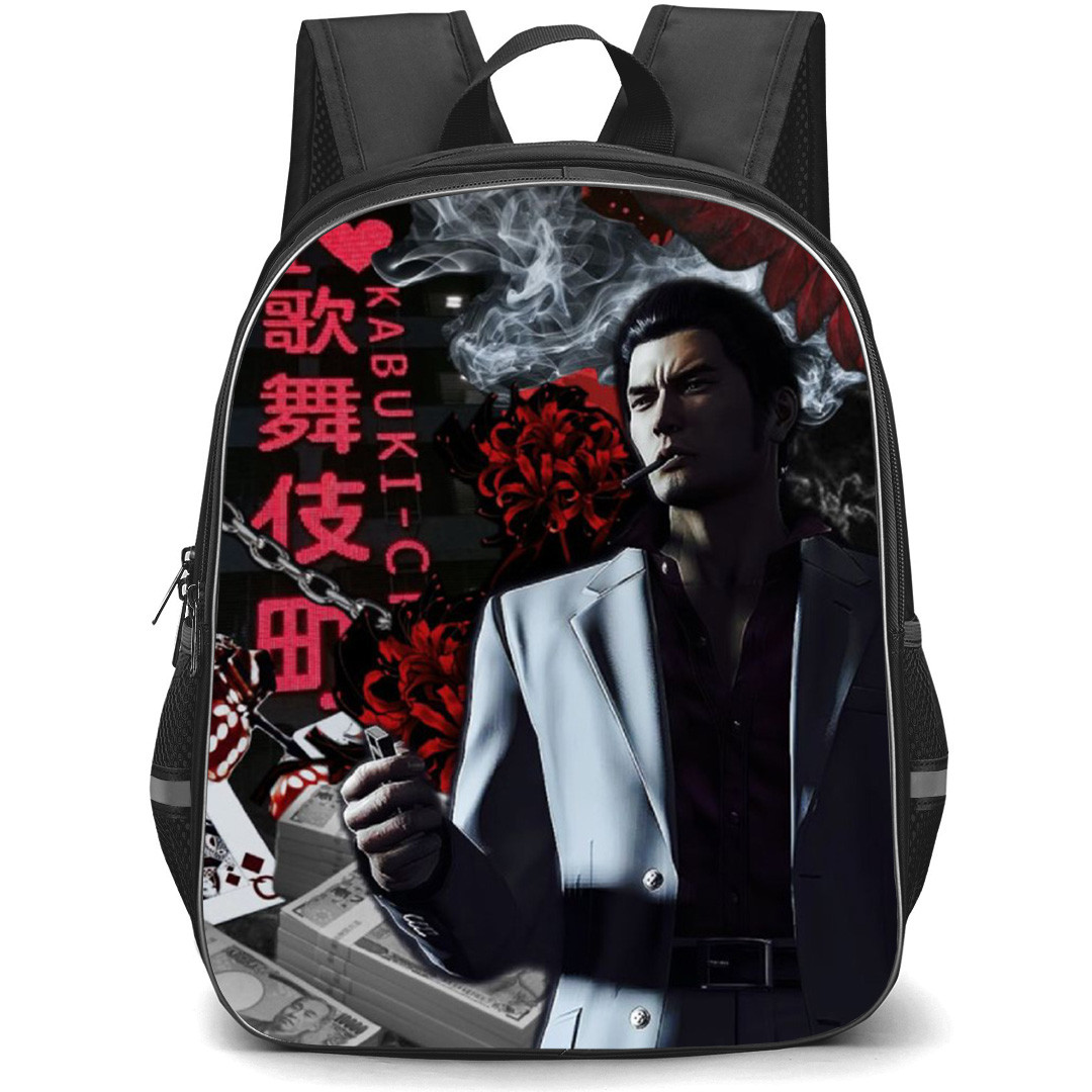 Yakuza Ichiban Kasuga Backpack School Bag StudentPack - Ichiban Kasuga Fierce Portrait Collage Poster