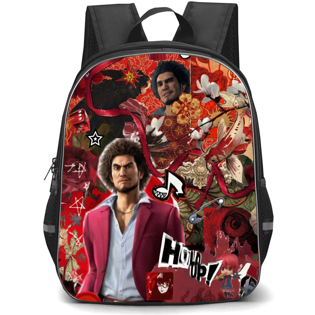 Yakuza Ichiban Kasuga Backpack School Bag StudentPack - Ichiban Kasuga Hold Up Portrait Collage