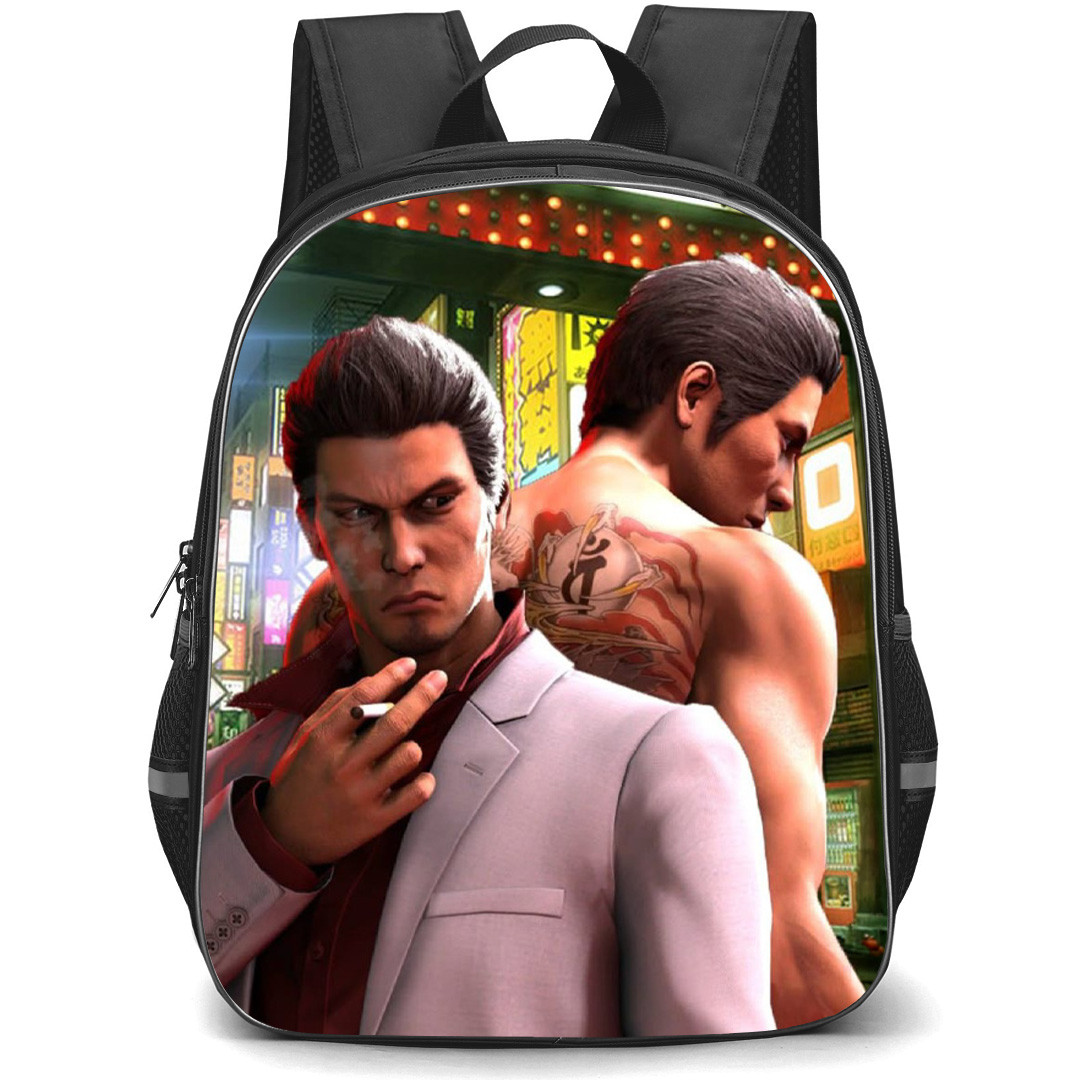 Yakuza Kiryu Kazuma Backpack School Bag StudentPack - Kiryu Kazuma Standing In Front City Gate Poster