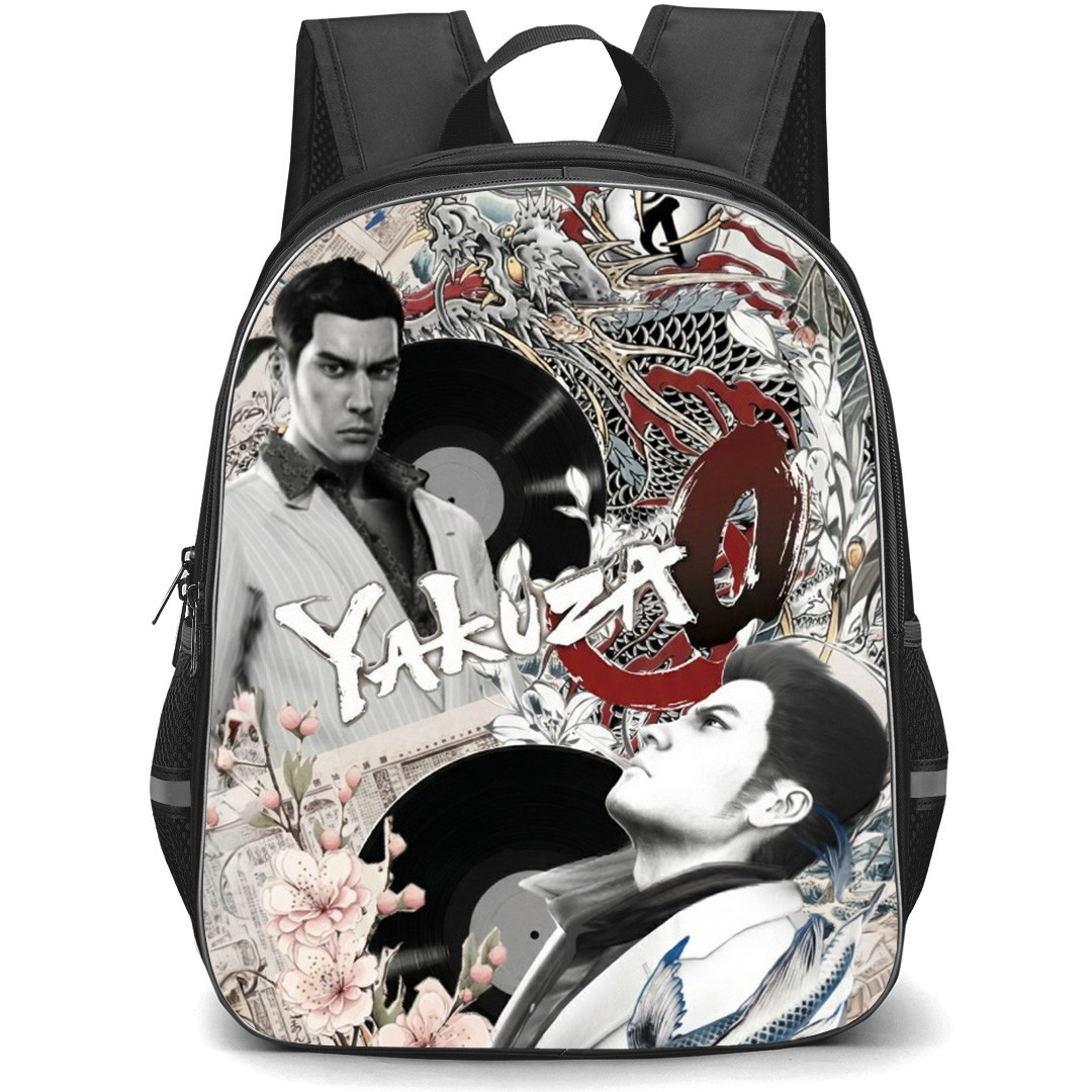 Yakuza Kiryu Kazuma Backpack School Bag StudentPack - Kiryu Kazuma Tattoo Art Portrait Collage