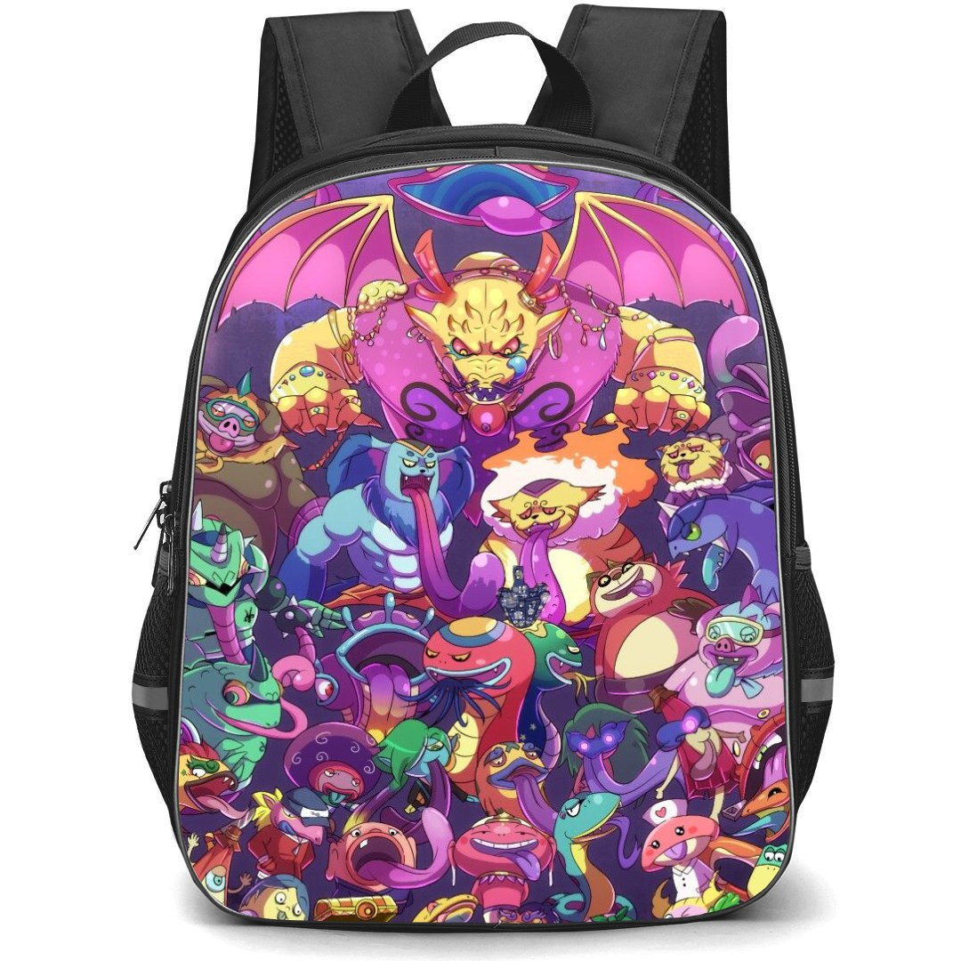 Yo-Kai Watch Backpack StudentPack - Yo-Kai Watch Cartoon Characters On Purple Background