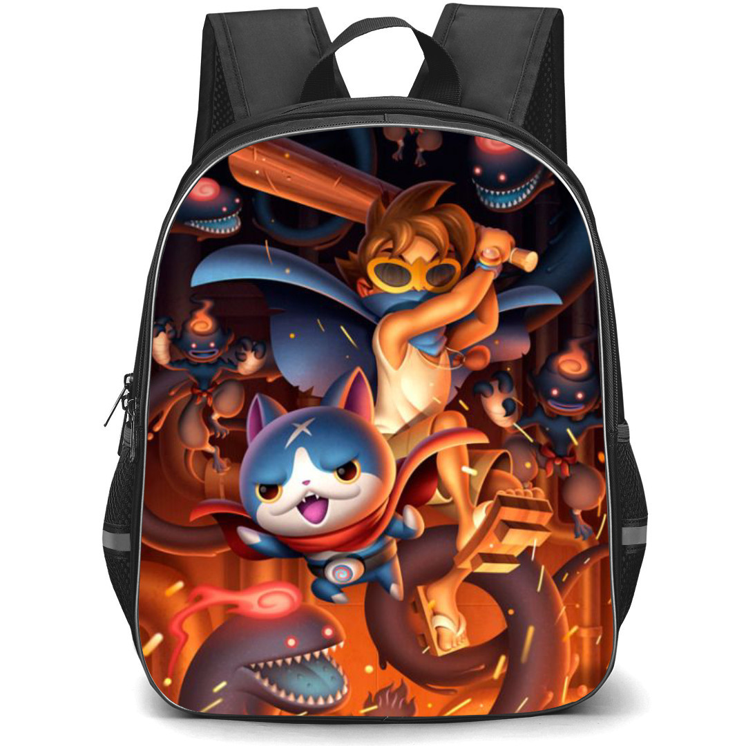Yo-Kai Watch Backpack StudentPack - Hovernyan And Nathaniel Adams 3D Art Poster
