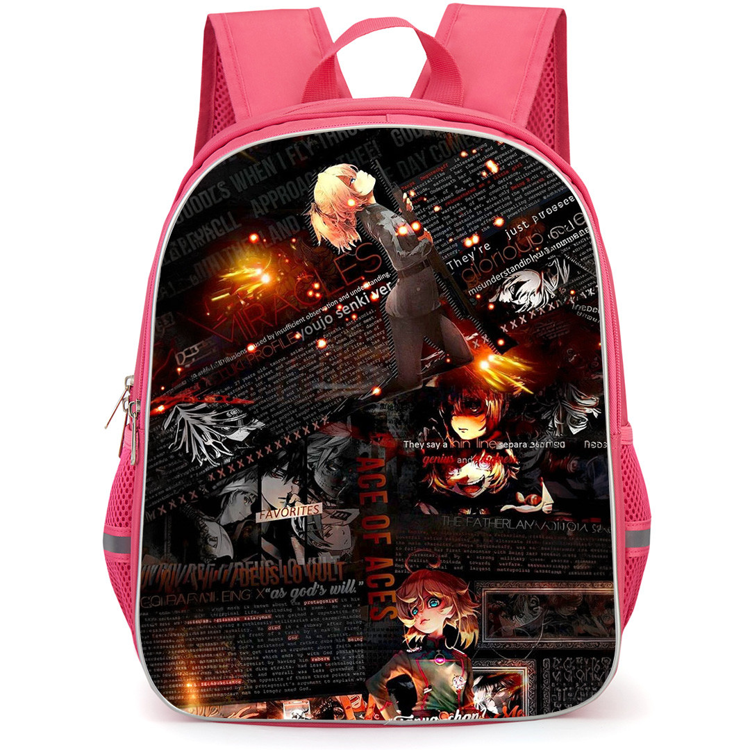 Saga Of Tanya The Evil Tanya Von Degurechaff Backpack School Bag StudentPack - Tanya Von Degurechaff Dark Aesthetic Collage Poster