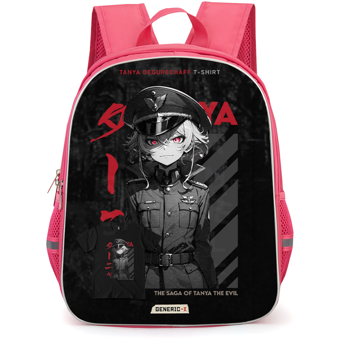 Saga Of Tanya The Evil Tanya Von Degurechaff Backpack School Bag StudentPack - Tanya Von Degurechaff Dark War Aesthetic Fan Art Poster