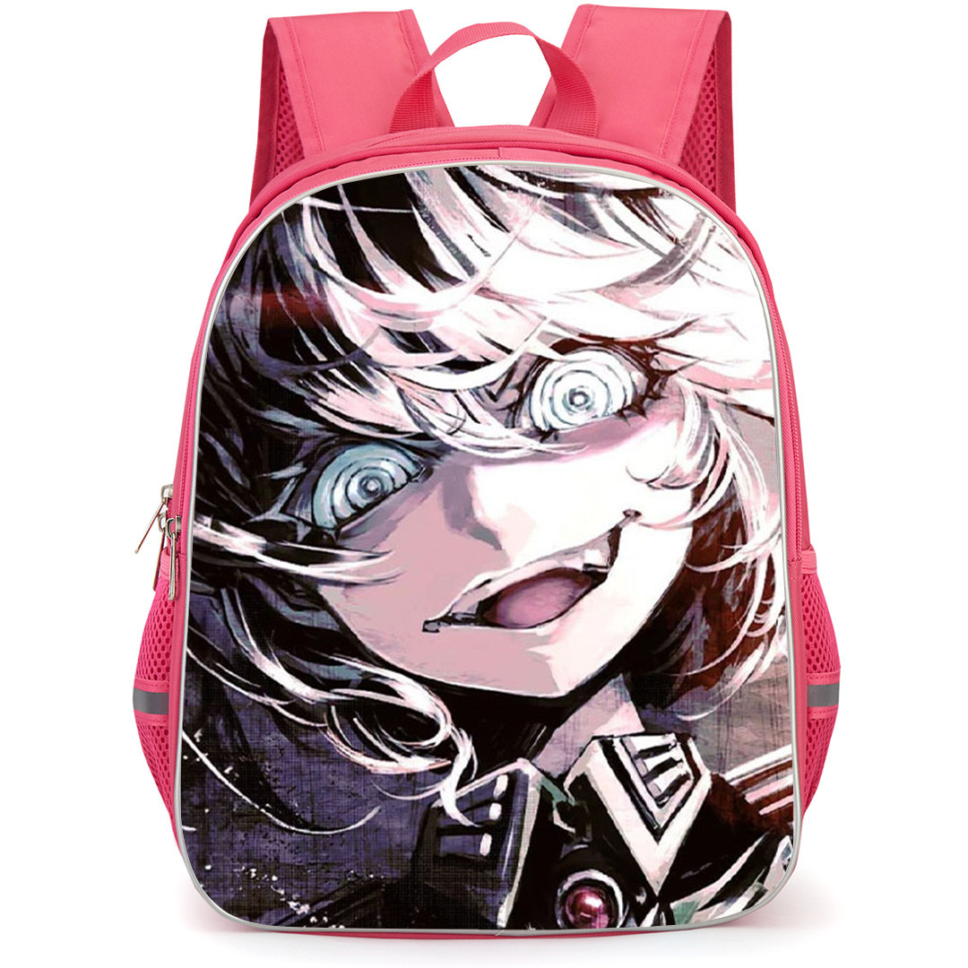 Saga Of Tanya The Evil Tanya Von Degurechaff Backpack School Bag StudentPack - Tanya Von Degurechaff Insane Smile Close Up Fan Art Poster