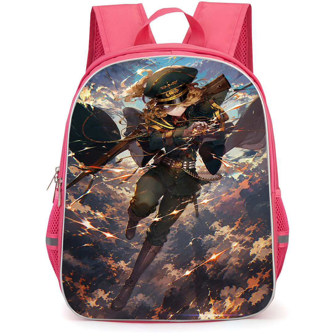 Saga Of Tanya The Evil Tanya Von Degurechaff Backpack School Bag StudentPack - Tanya Von Degurechaff Lightning Battle Scene Art Poster