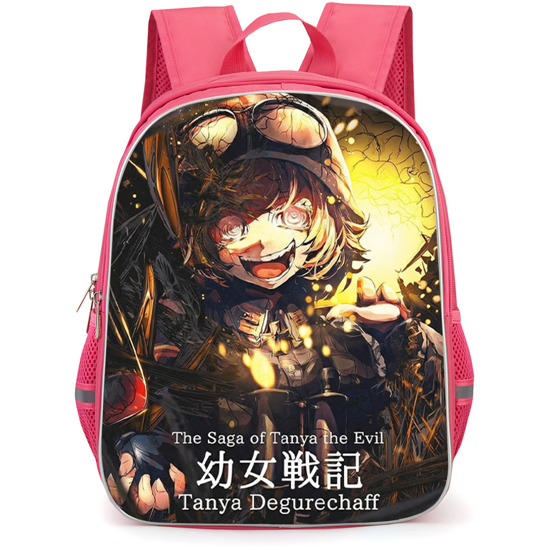 Saga Of Tanya The Evil Tanya Von Degurechaff Backpack School Bag StudentPack - Tanya Von Degurechaff War Zone Anime Illustration Poster