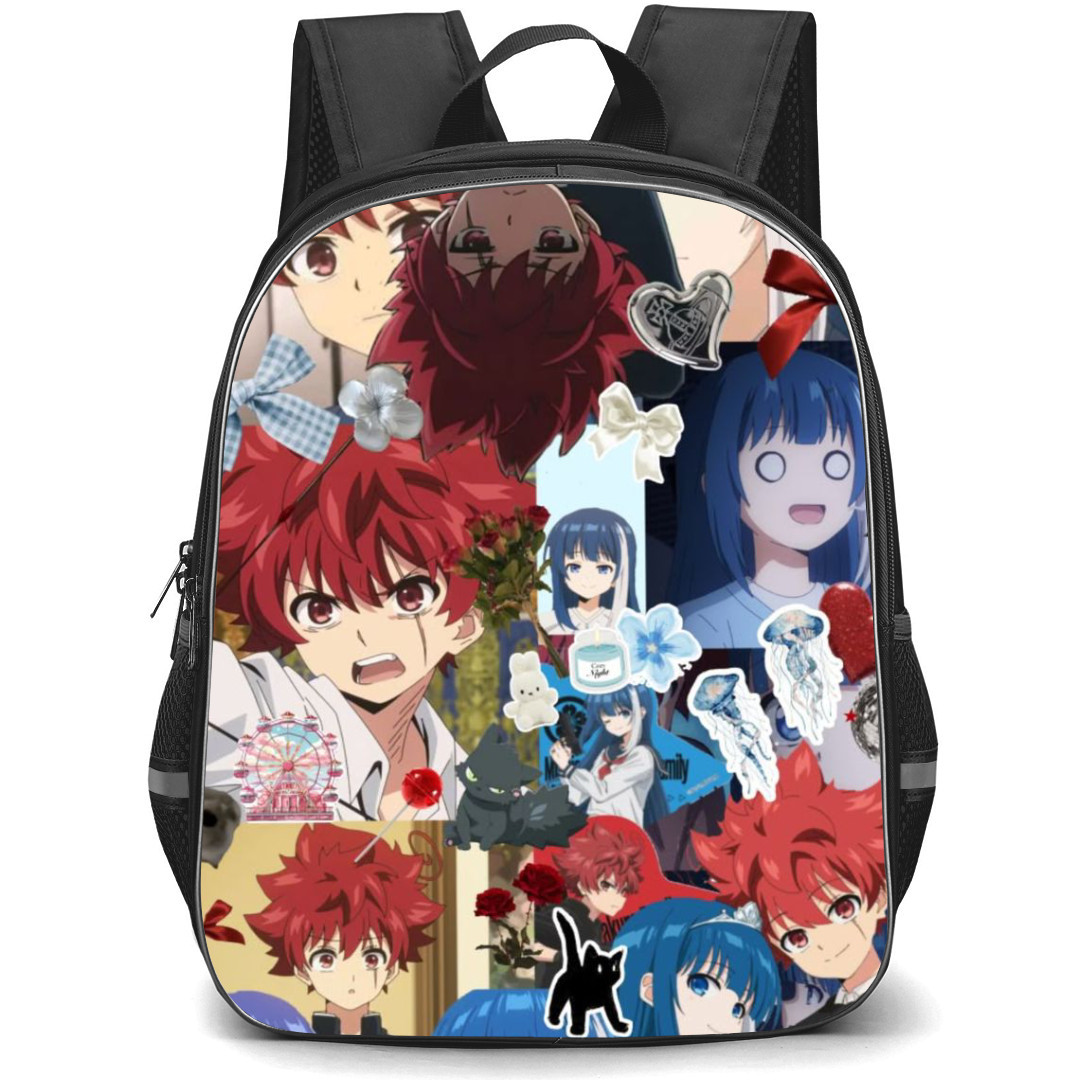 Yozakura Family Backpack School Bag StudentPack - Taiyo Asano And Mutsumi Yozakura Silly Portrait Collage