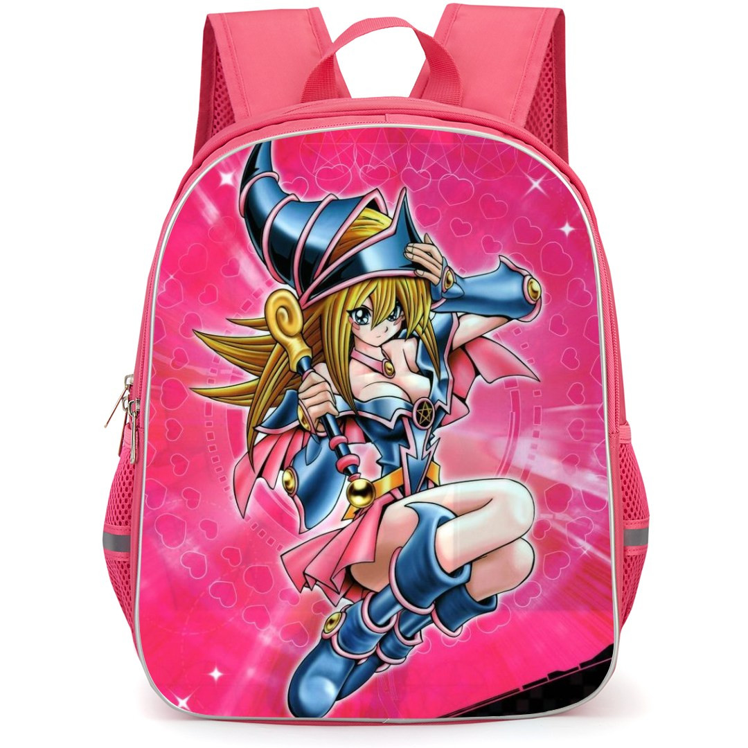 Yu-Gi-Oh Black Magician Girl - Black Magician Girl Sitting Pink Background