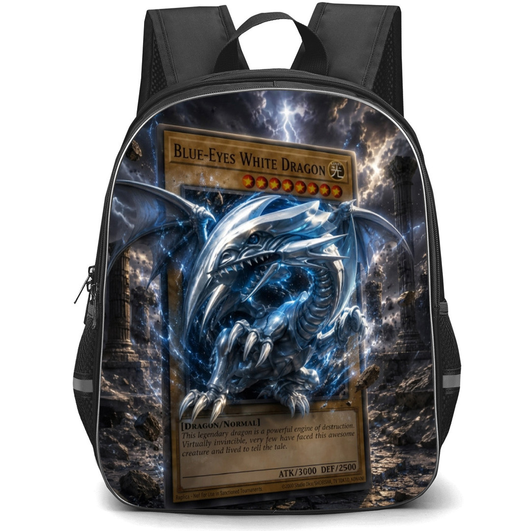 Yu-Gi-Oh Backpack School Bag StudentPack - Yu-Gi-Oh Blue Eyes White Dragon 3d Art