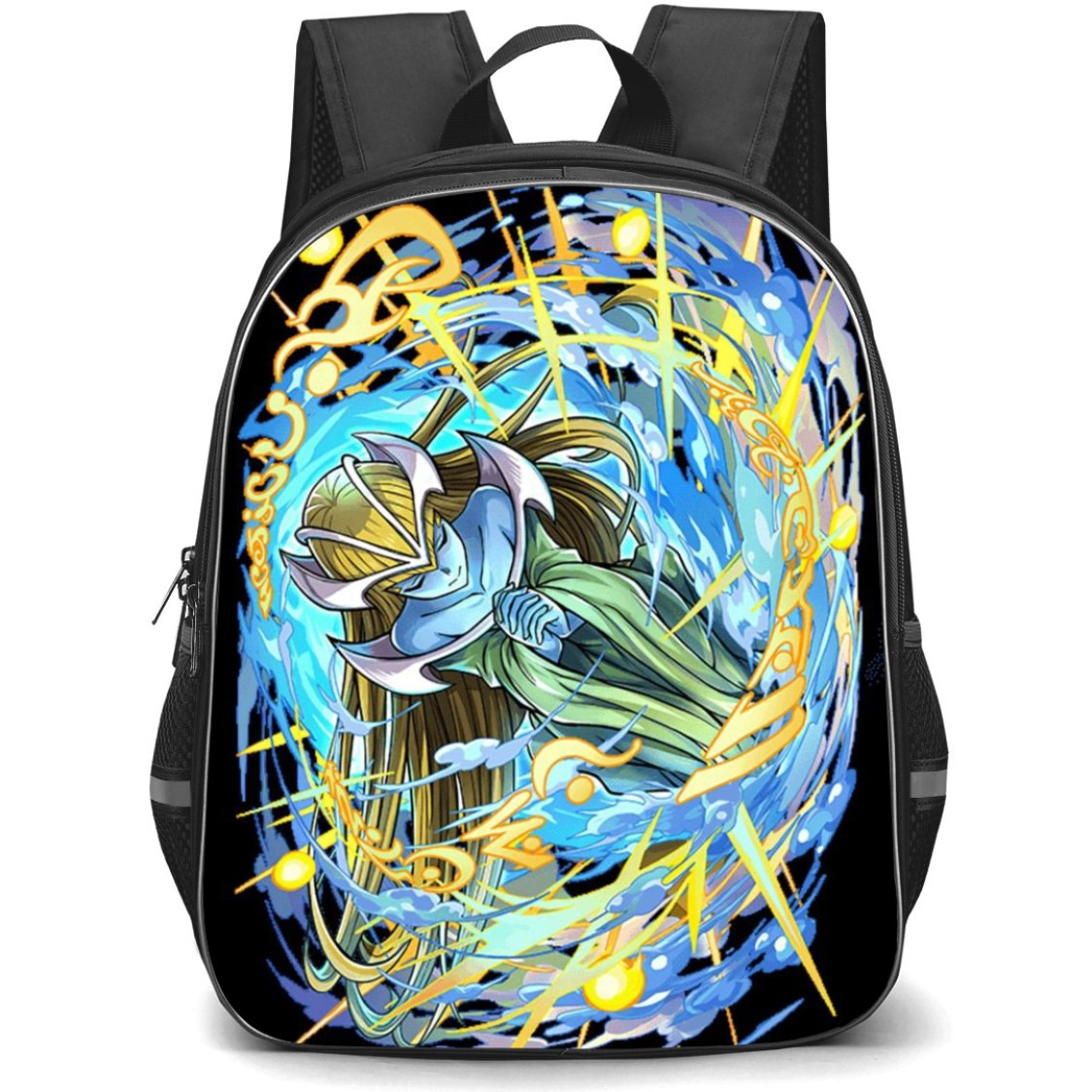 Yu-Gi-Oh Mystical Elf - Mystical Elf Praying Yellow Blue Aura Black Background