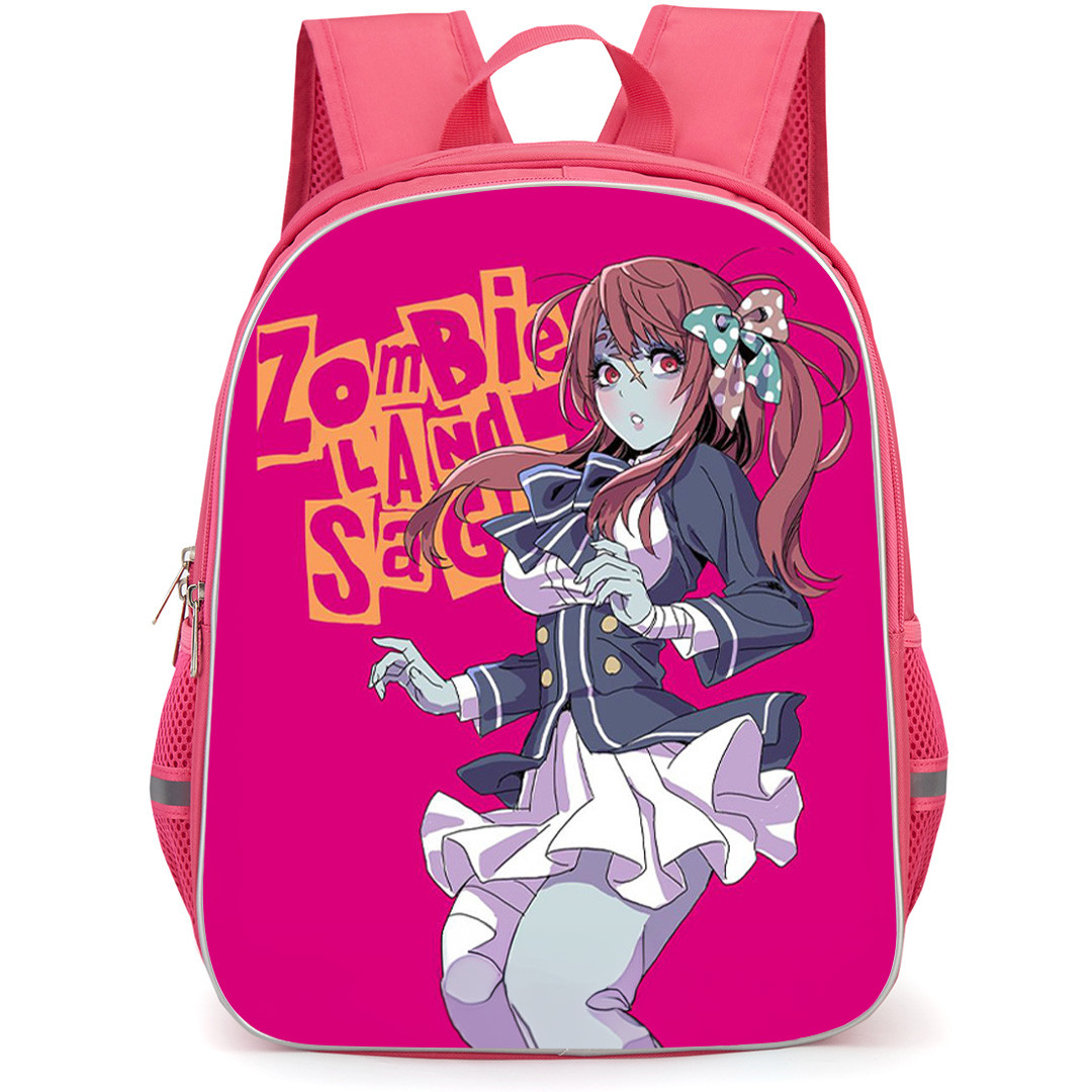 Zombie Land Saga Yumeginga Paradise Sakura Minamoto Backpack School Bag StudentPack - Sakura Minamoto Standing On Pink Background