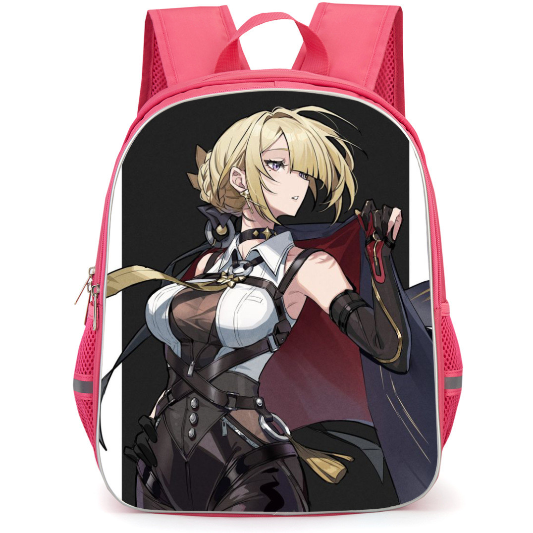 Zenless Zone Zero Evelyn Chevalier Backpack StudentPack - Evelyn Chevalier Portrait Black Background
