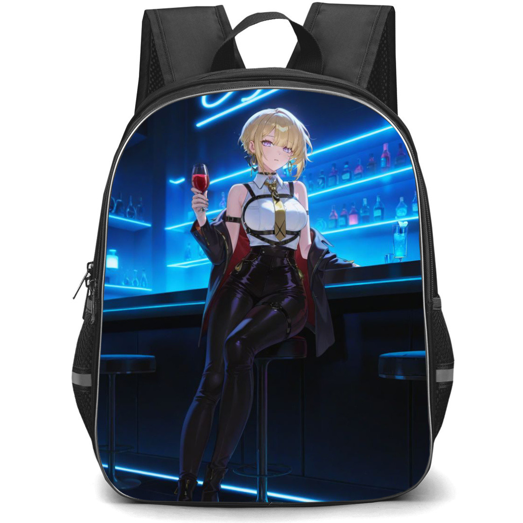 Zenless Zone Zero Evelyn Chevalier Backpack StudentPack - Evelyn Chevalier Sitting Bar Background