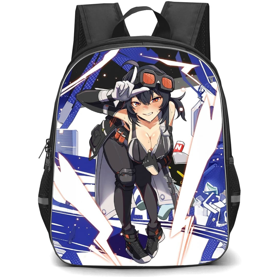 Zenless Zone Zero Grace Howard Backpack School Bag StudentPack - Grace Howard L Hand Pose In BlueWhite Background