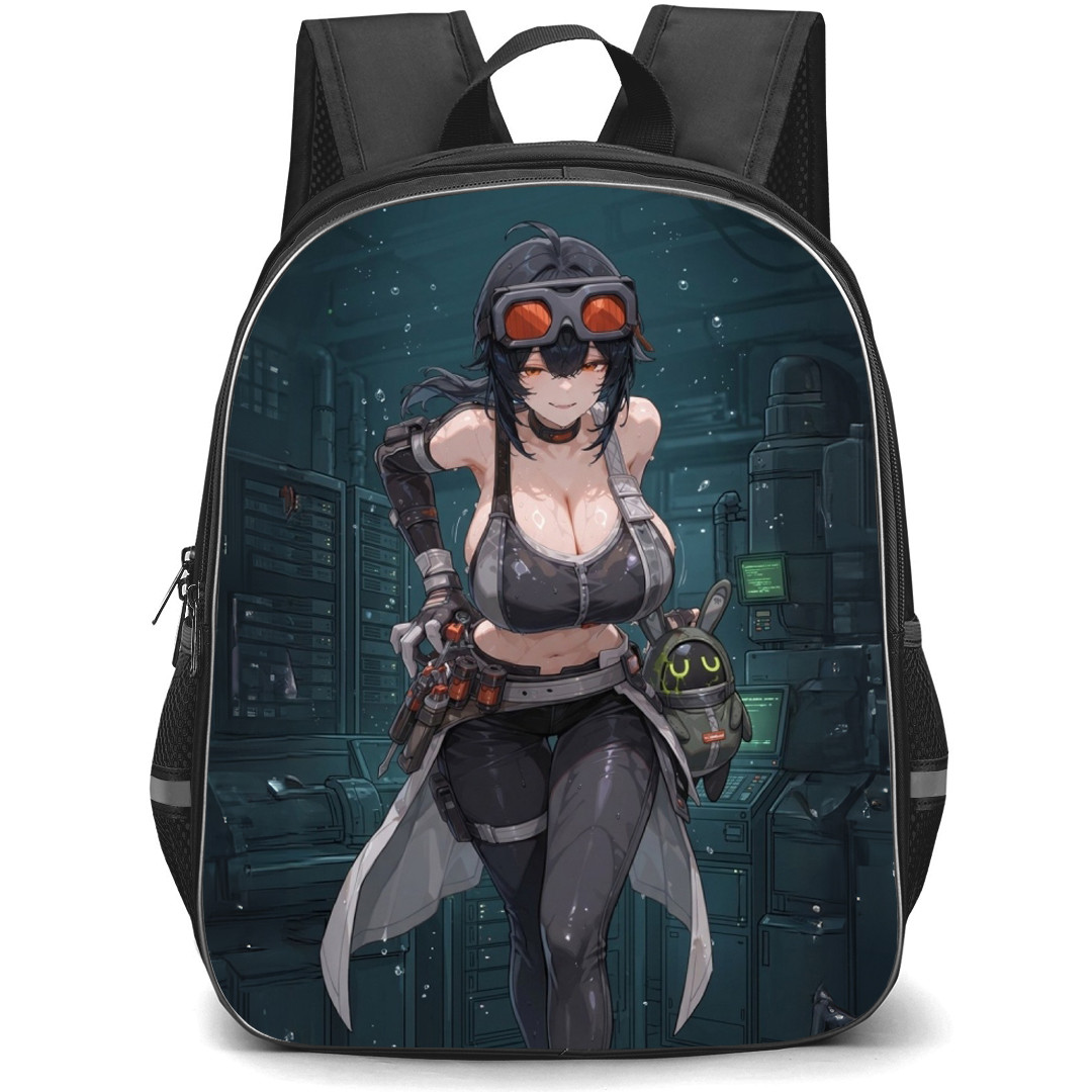 Zenless Zone Zero Grace Howard Backpack School Bag StudentPack - Grace Howard Ready To Attack In Hollow Zone Background