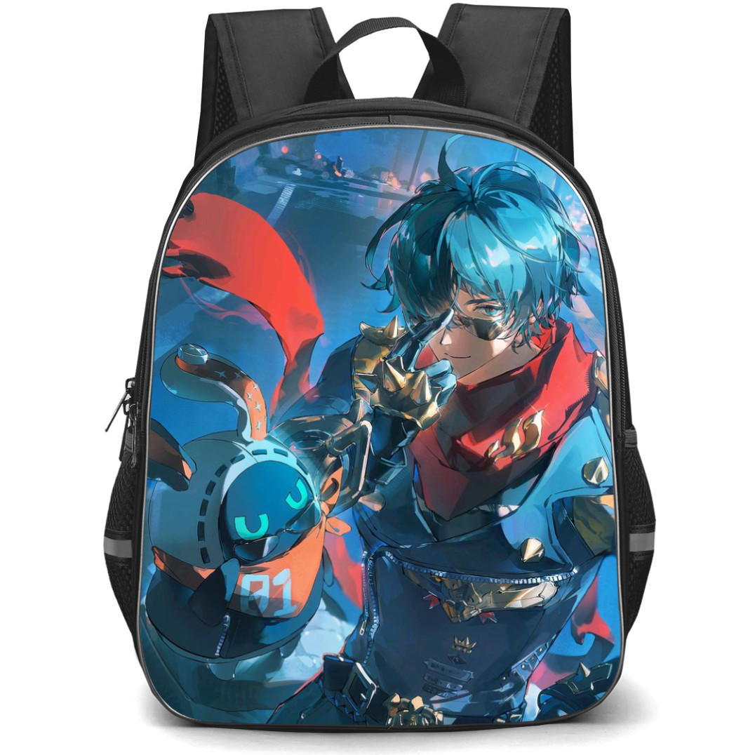 Zenless Zone Zero Lighter Backpack StudentPack - Lighter Portrait Blue Background
