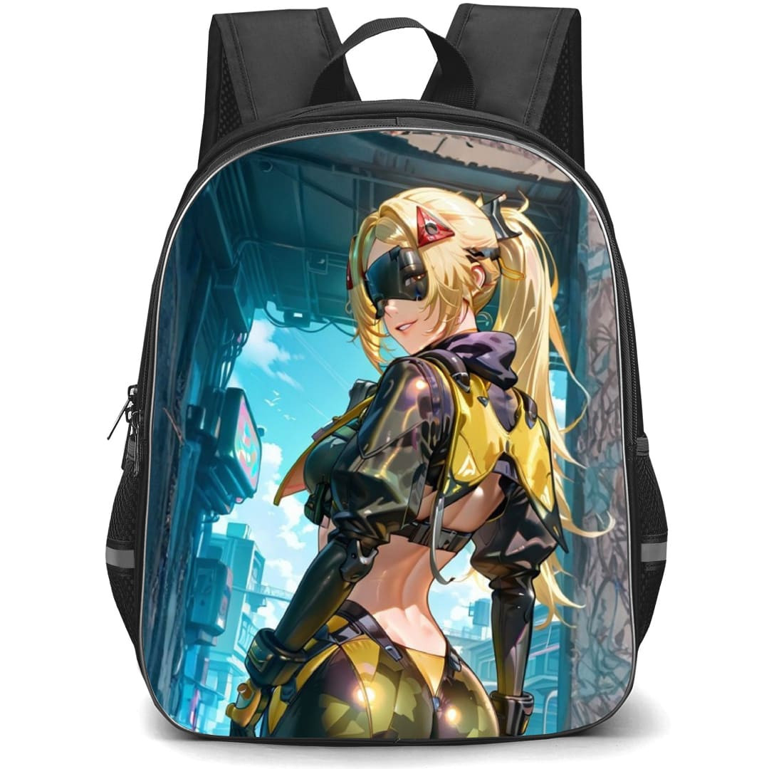 Zenless Zone Zero Trigger Backpack School Bag StudentPack - Trigger Back Pose In City Background