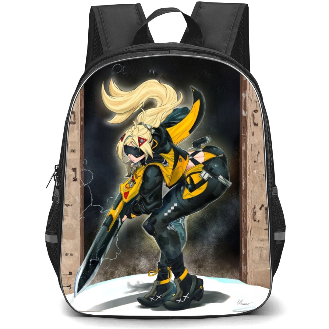 Zenless Zone Zero Trigger Backpack School Bag StudentPack - Trigger Ready To Attack In Black Background