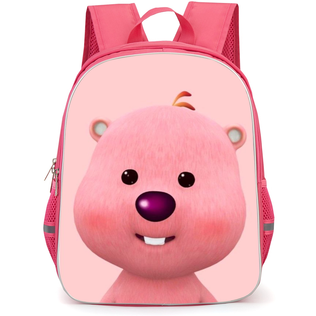 Zanmang Loopy School Backpack StudentPack - Zanmang Loopy Character Art Portrait Pink Background