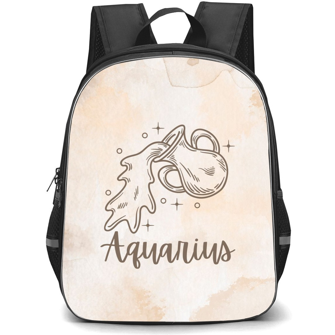 Zodiac Sign Aquarius Backpack StudentPack - Aquarius Sign On Neutral Background