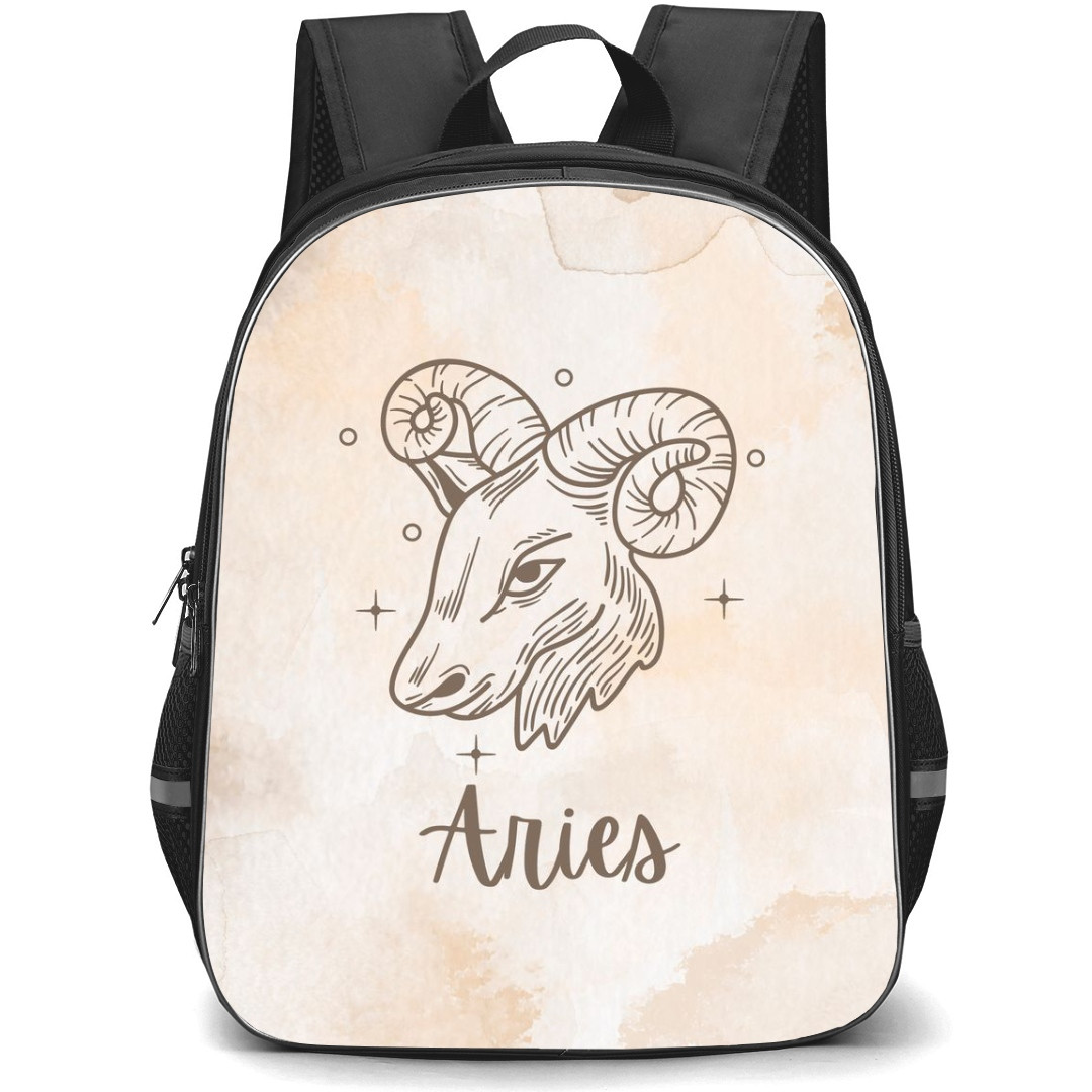 Zodiac Sign Aries Backpack StudentPack - Aries Sign On Neutral Background
