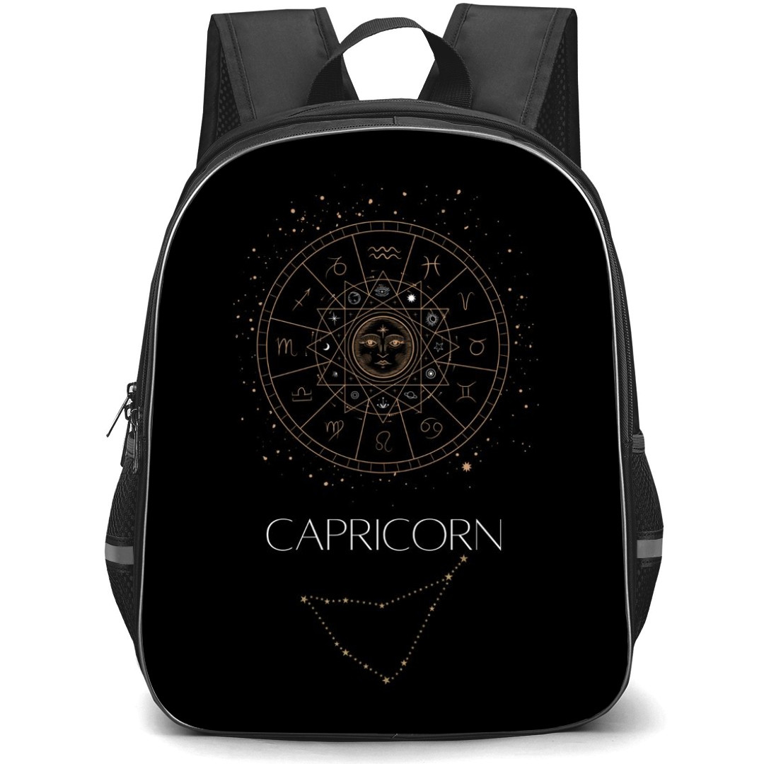 Zodiac Sign Capricorn Backpack StudentPack - Capricorn Sign On Black Background