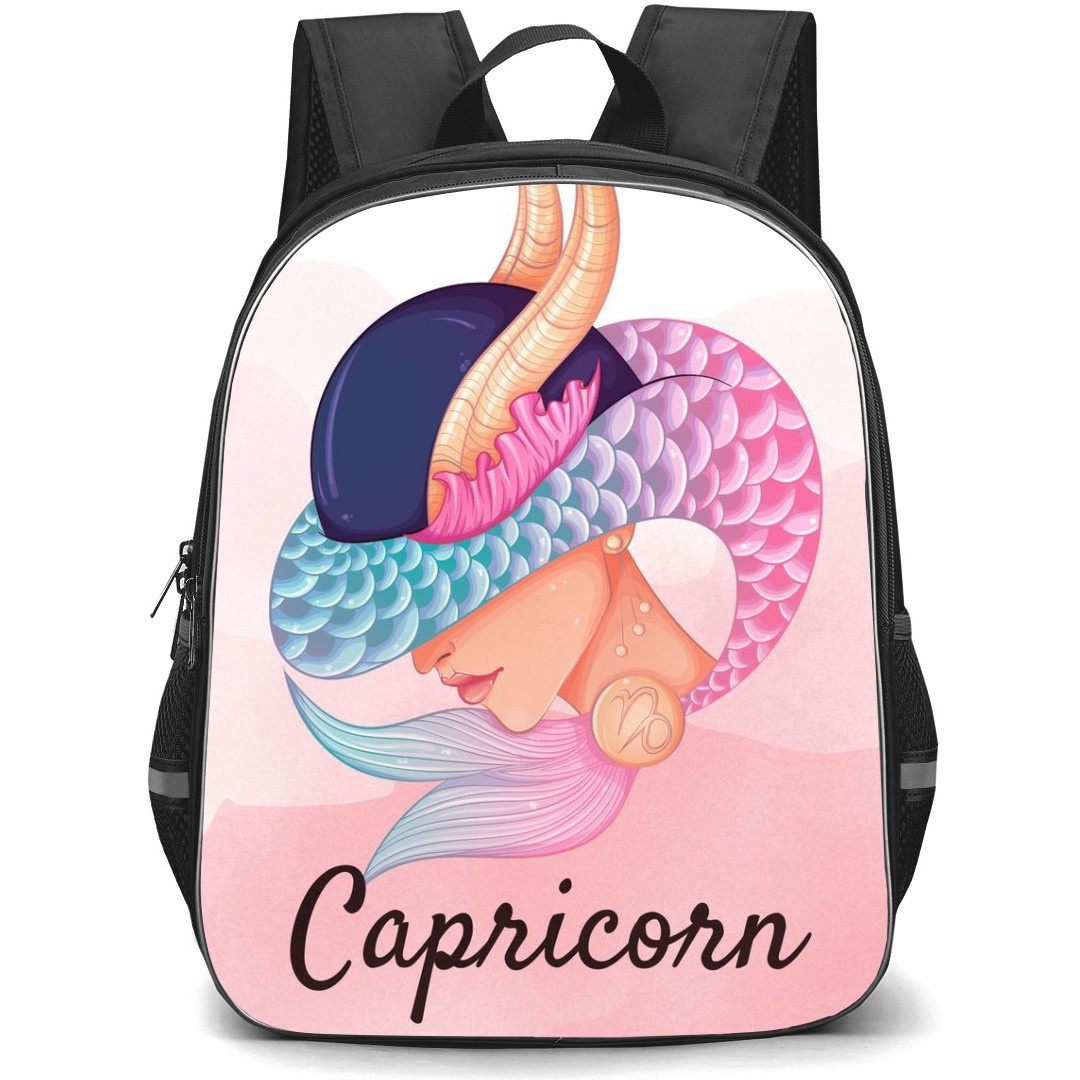 Zodiac Sign Capricorn Backpack StudentPack - Capricorn Sign On Pink Watercolor Background