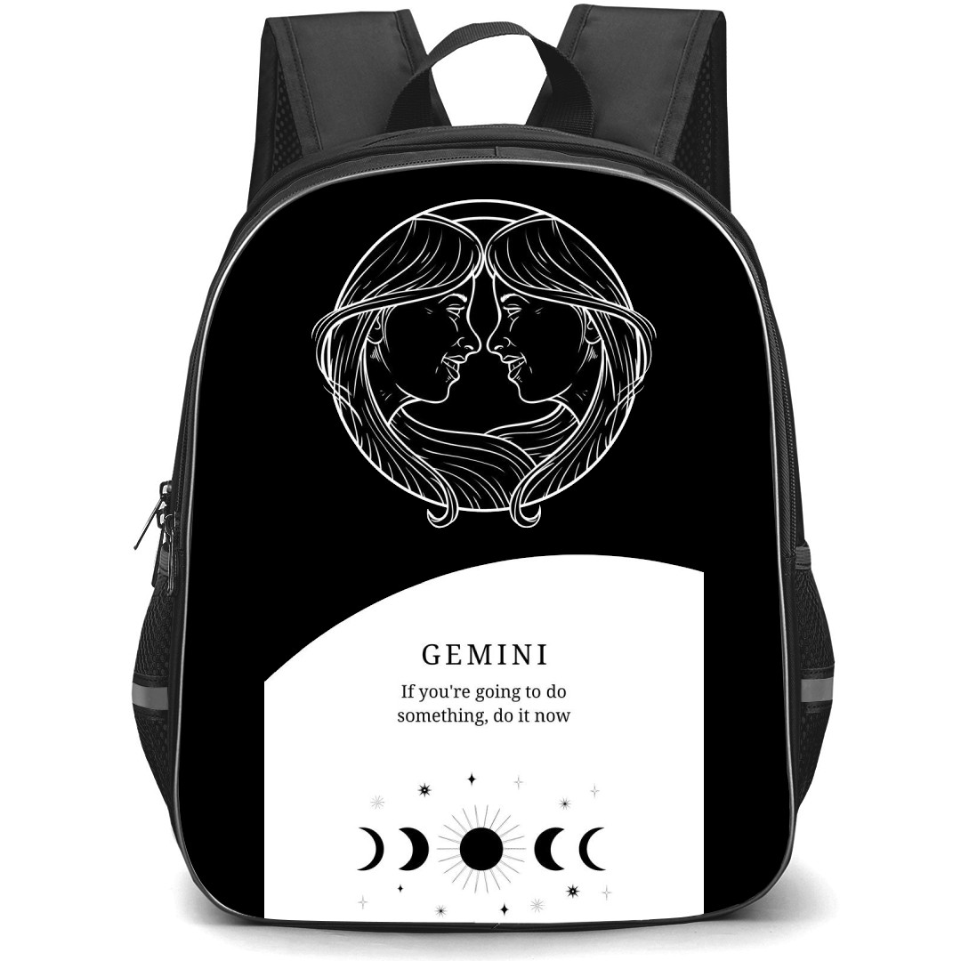 Zodiac Sign Gemini Backpack StudentPack - Gemini Sign On Black And White Background