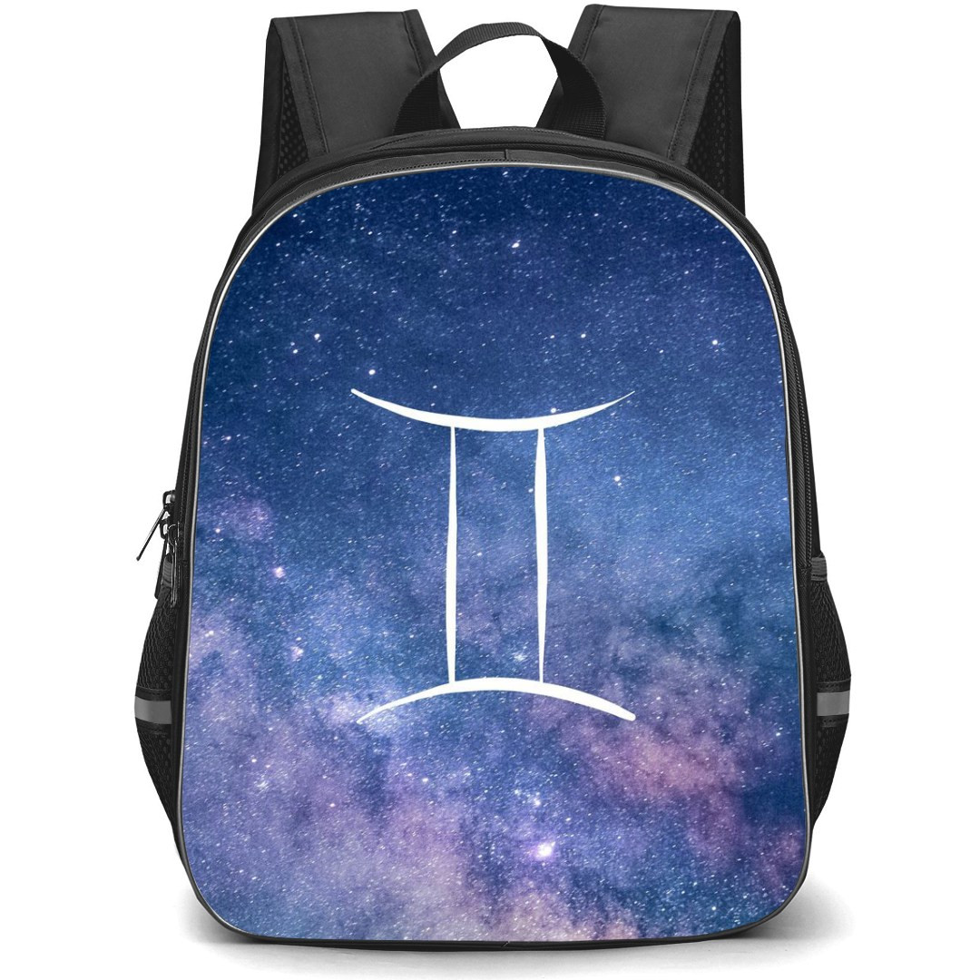 Zodiac Sign Gemini Backpack StudentPack - Gemini Sign On Galaxy Background