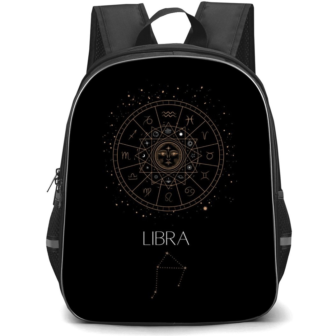 Zodiac Sign Libra Backpack StudentPack - Libra Sign On Black Background