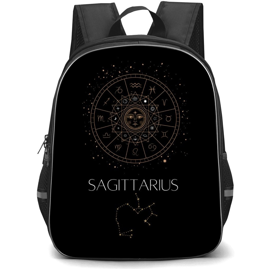 Zodiac Sign Sagittarius Backpack StudentPack - Sagittarius Sign On Black Background