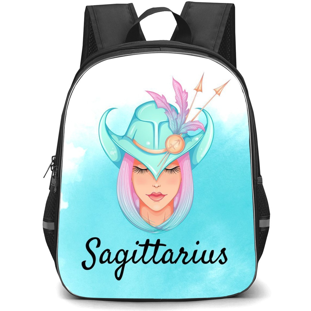 Zodiac Sign Sagittarius Backpack StudentPack - Sagittarius Sign On Blue Watercolor Background