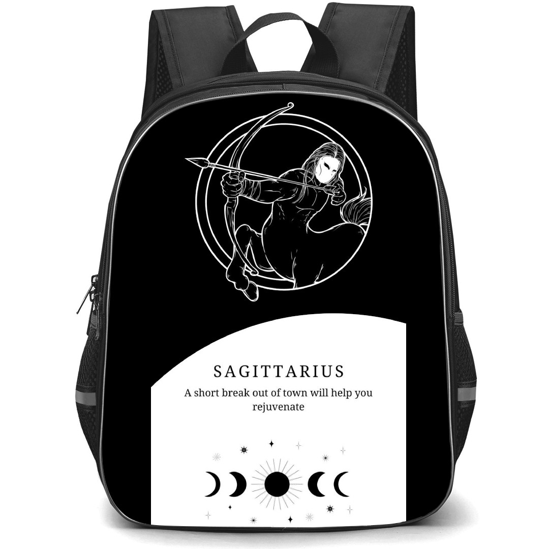 Zodiac Sign Sagittarius Backpack StudentPack - Sagittarius Sign On Black And White Background