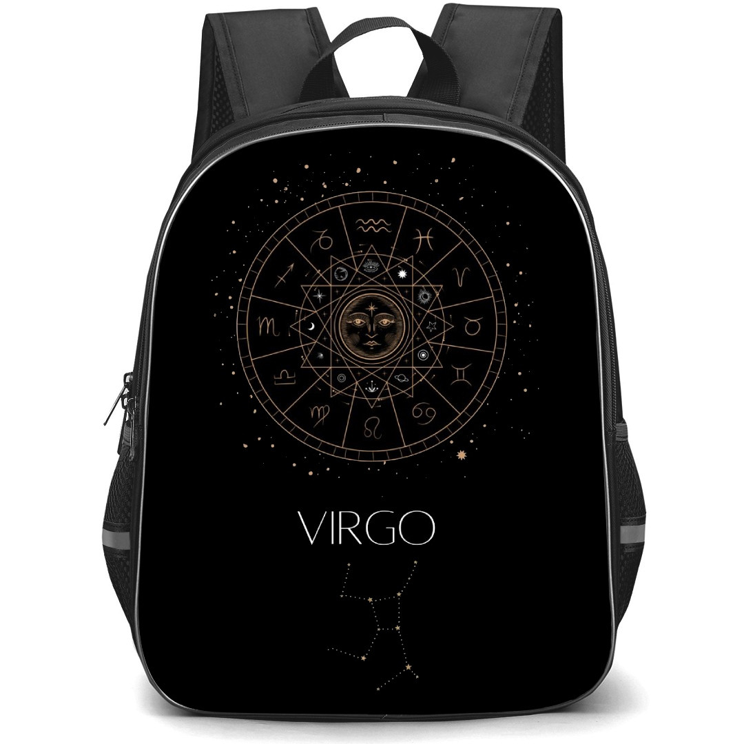 Zodiac Sign Virgo Backpack StudentPack - Virgo Sign On Black Background