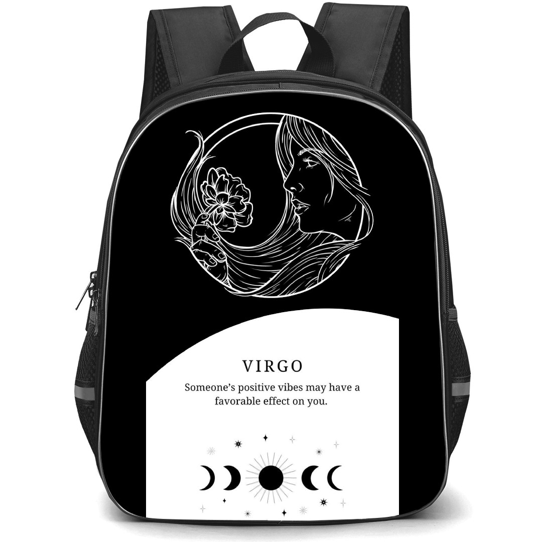 Zodiac Sign Virgo Backpack StudentPack - Virgo Sign On Black And White Background