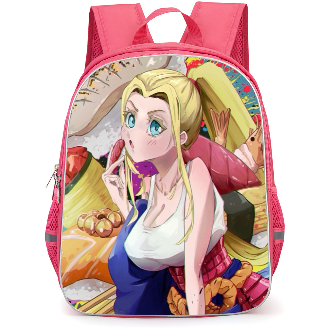 Zom 100 Bucket List of the Dead Beatrix Backpack StudentPack - Beatrix Eating A Hotdog