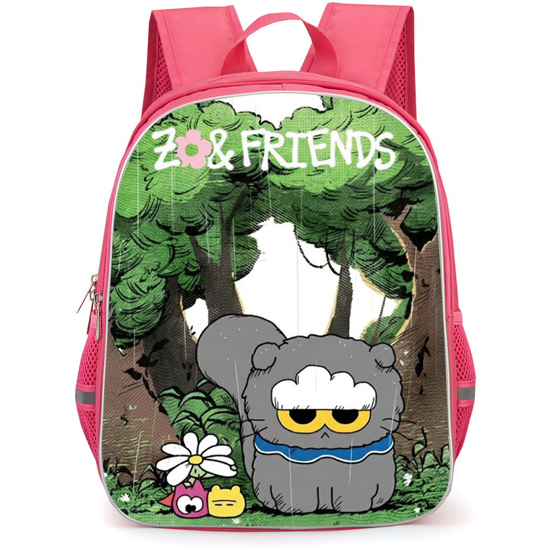Zo And Friends Backpack School Bag StudentPack - Zo And Friends Rainy Forest Kawaii Character Illustration Art Poster
