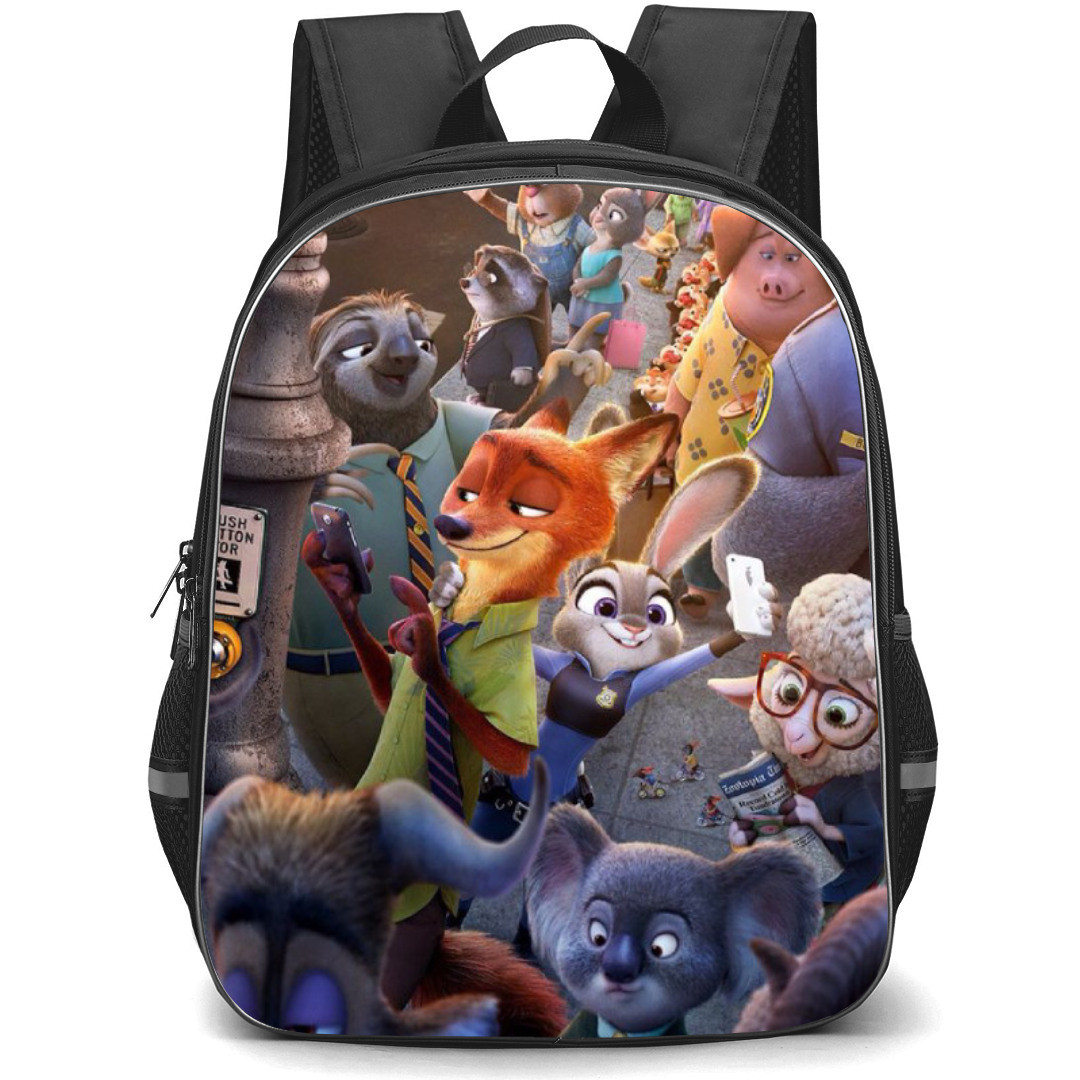 Zootopia Backpack Student Pack - Characters Walking On Busy Street