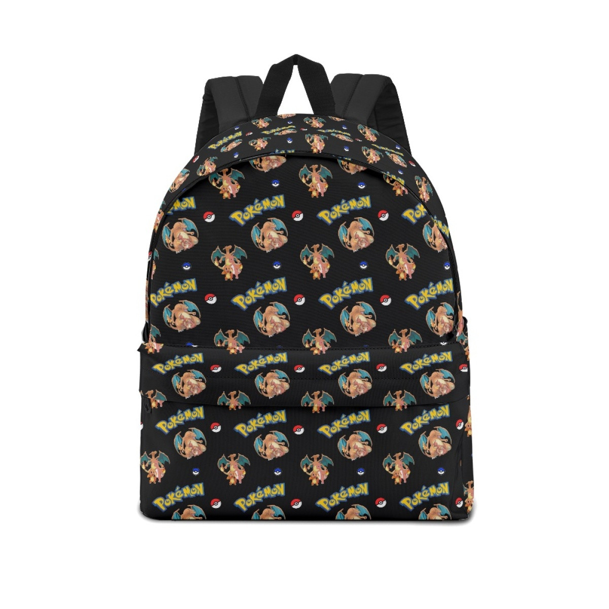 Pokemon School Backpack Multicolor Schoolbag Rucksack - Charmander Charmeleon Charizard Evolution Cartoon Art Series