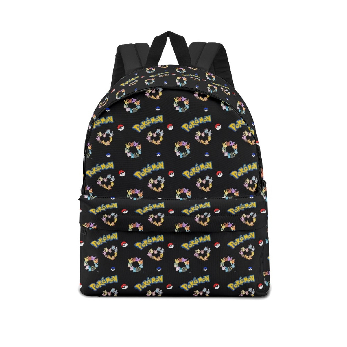 Pokemon School Backpack Multicolor Schoolbag Rucksack - Eevee Family Evolution Heart Art Cartoon Art Series