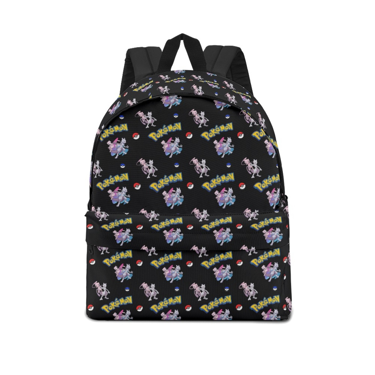 Pokemon School Backpack Multicolor Schoolbag Rucksack - Mew Mewtwo Evolution Cartoon Art Series