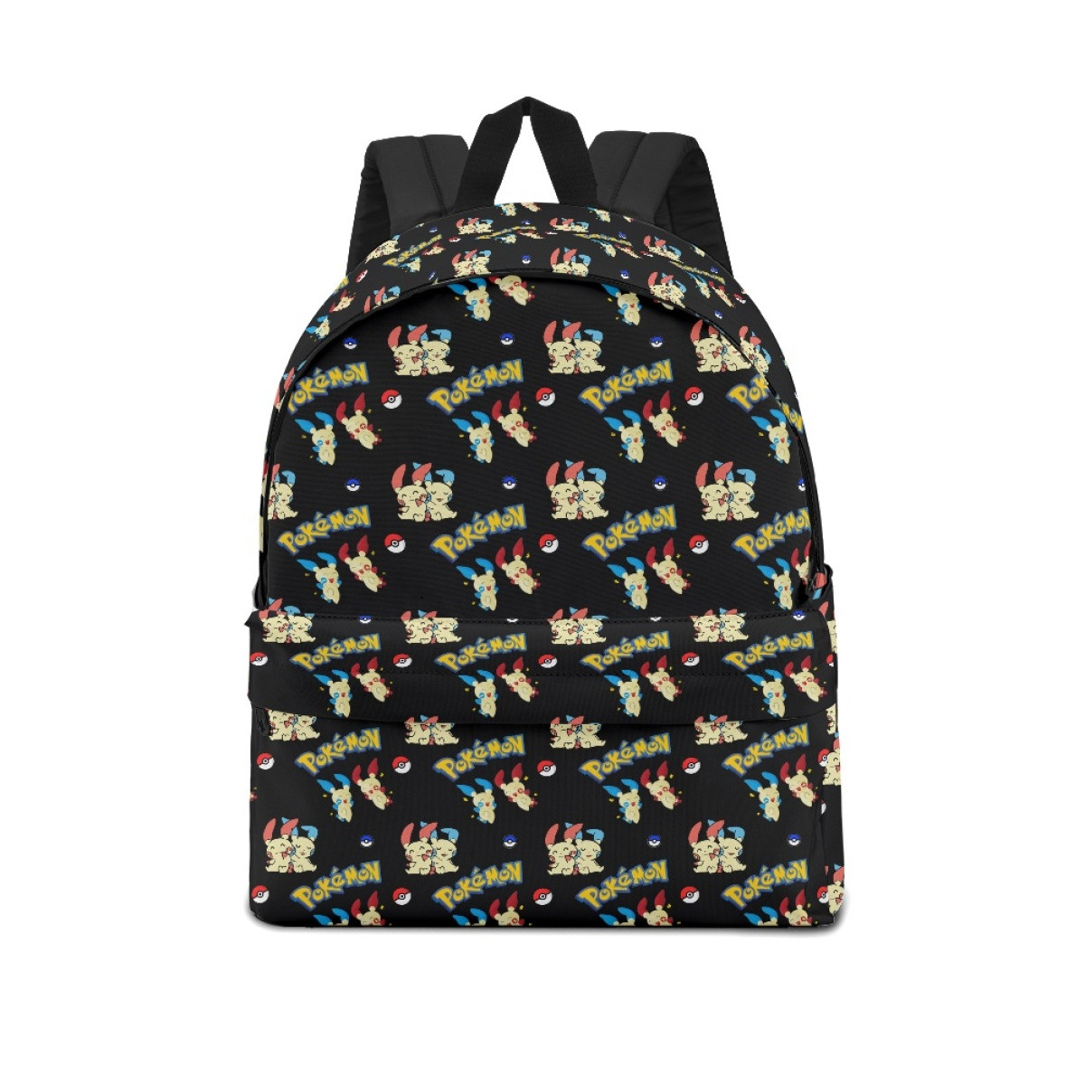 Pokemon School Backpack Multicolor Schoolbag Rucksack - Plusle Minun Happy Gathering Cartoon Art Series