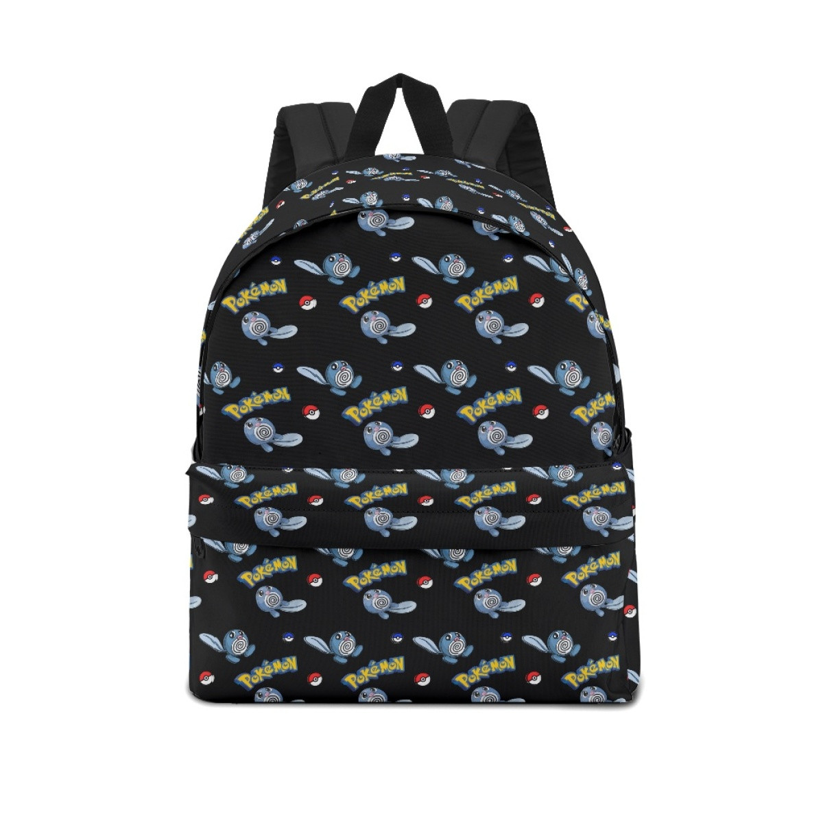 Pokemon Poliwag School Backpack Multicolor Schoolbag Rucksack - Poliwag Character Series Art